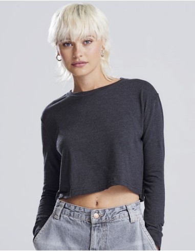 AWD-JT016-Womens Long Sleeve Cropped T